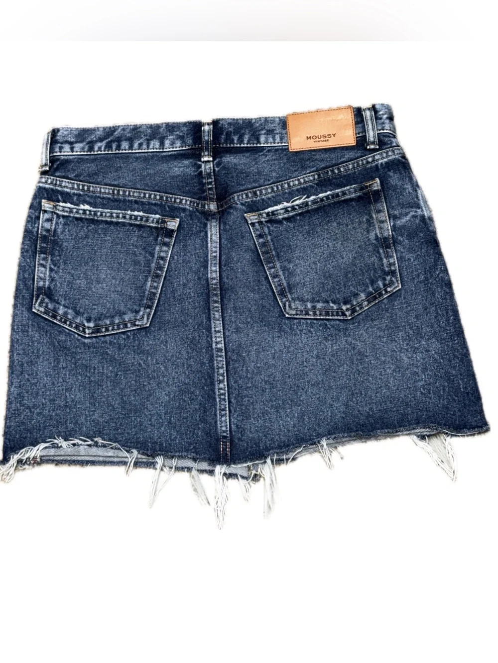MOUSSY VINTAGE *NWOT* Japanese Dark Selvedge Raw Hem Denim Mini Skirt |‎ Sz 6/28